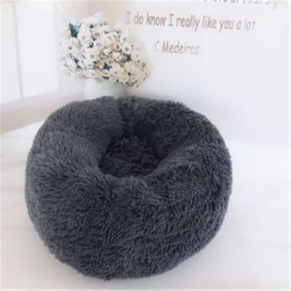 Round Plush Pet Bed | Anti-Slip | Machine Washable | 8 Sizes