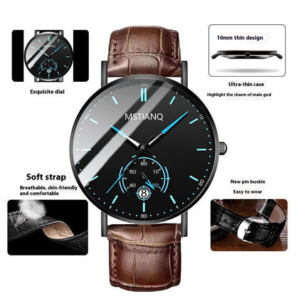 Men’s Casual Alloy Watch – 10mm, 4 Dial Colours, 3 Strap Styles