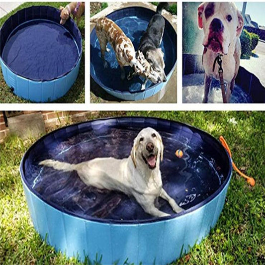Foldable Dog Paddling Pool | No-Inflate PVC Collapsible Pool for Dogs