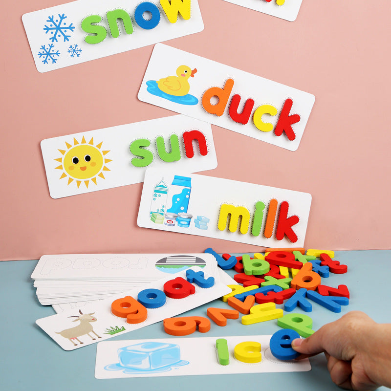 Wooden Letter Spelling Board English Alphabet Toy Ages 4-6 - JParker Collections