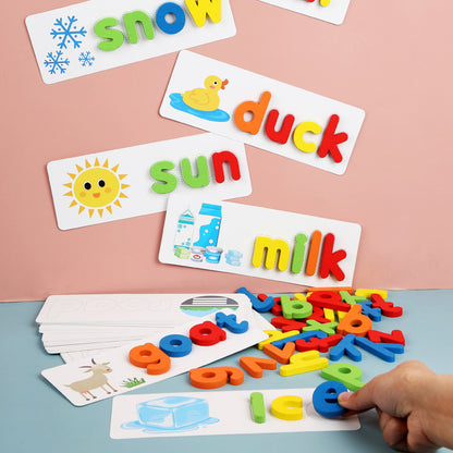 Wooden Letter Spelling Board English Alphabet Toy Ages 4-6 - JParker Collections
