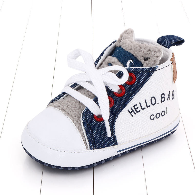 Unisex Baby Canvas Shoes - Letter Print Breathable Non-Slip Infant Walkers