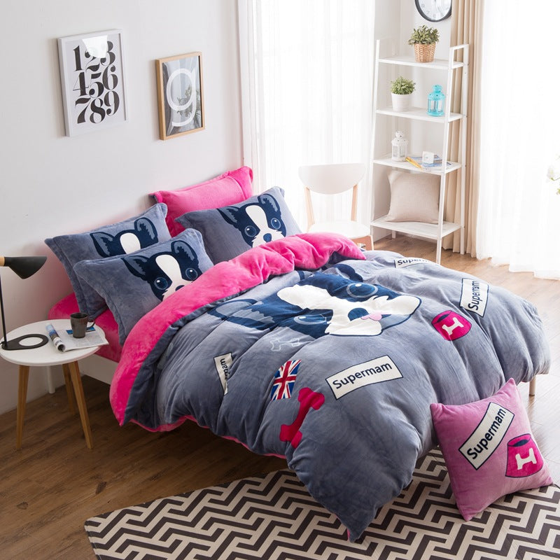 French Velvet Flannel Bedding Set | 4 Piece | 19 Prints