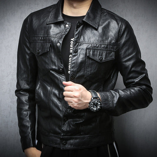 Men's PU Faux Leather Biker Jacket – Slim Fit | Fleece-Lined Option | M–4XL
