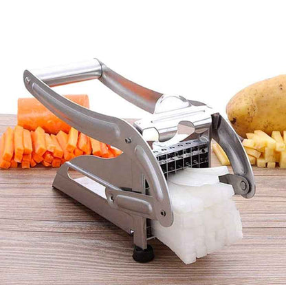 Stainless Steel Potato Cutter & French Fries Slicer – 2-Blade Chopper