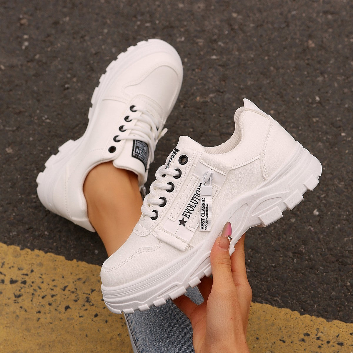 Women's Flat Casual Round Toe Shoes | PU Leather Slip-On