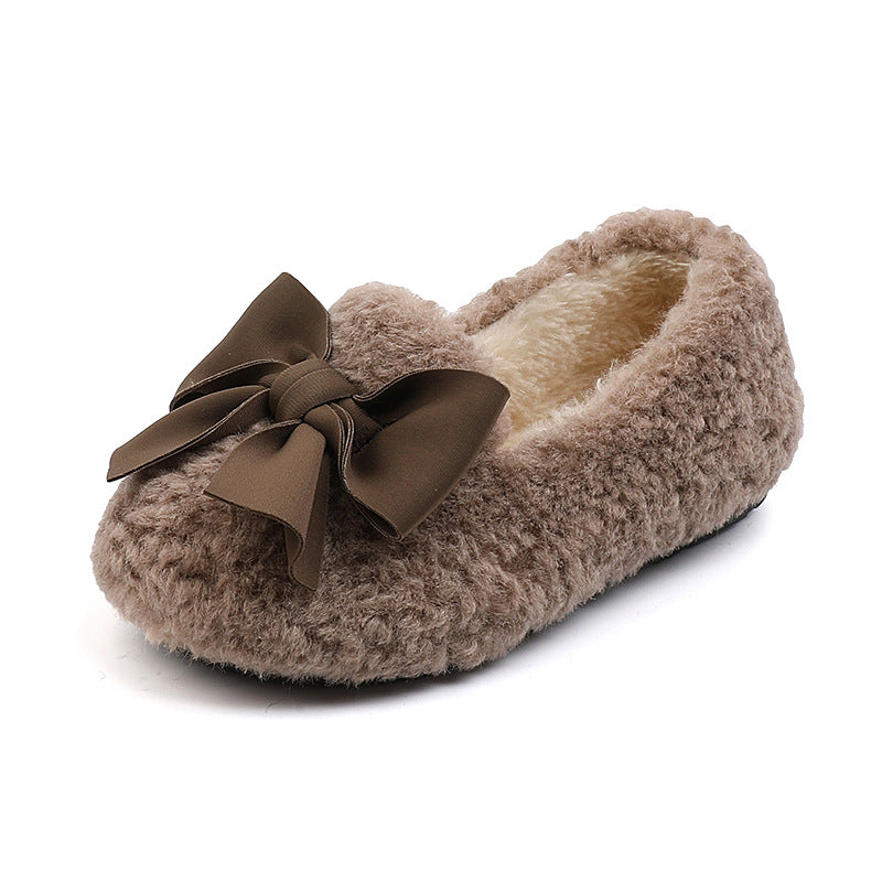 Girls' Fluffy Insulated Shoes | Warm Coral Fleece Winter Shoes
