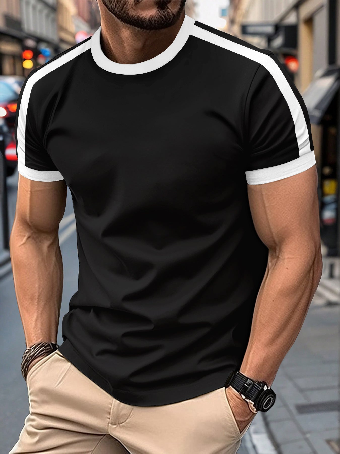 Men's Casual Short-Sleeve Mesh T-Shirt – Lightweight Polyester