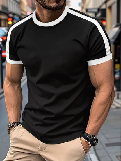 Men's Casual Short-Sleeve Mesh T-Shirt – Lightweight Polyester