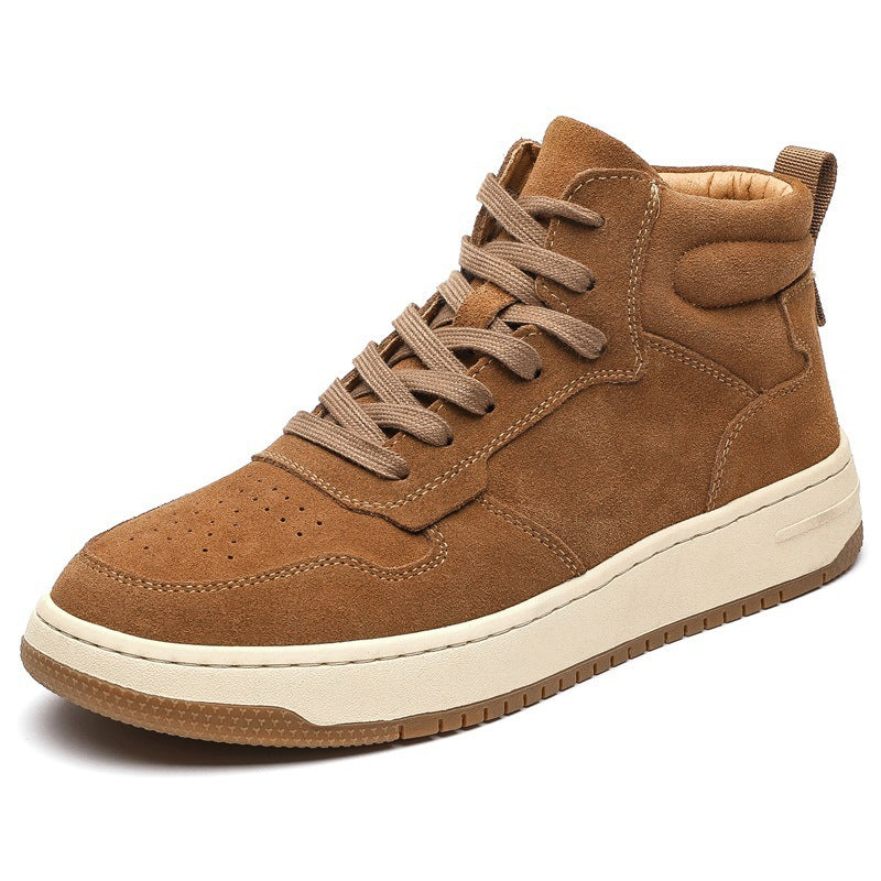 Men's Retro Cowhide Matte Leather Martin Boots | Mid-Top