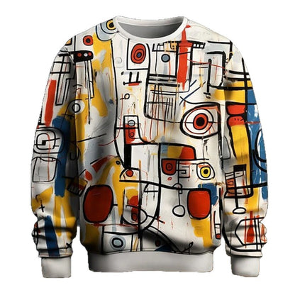 Men's Graffiti Print Pullover Hoodie | Streetwear Casual