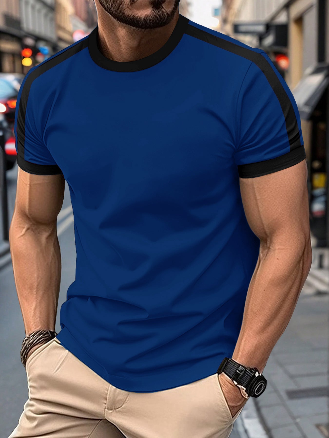 Men's Casual Short-Sleeve Mesh T-Shirt – Lightweight Polyester