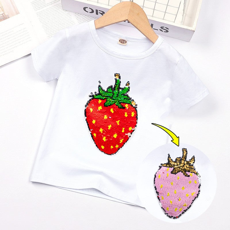Kids Colour-Changing Short Sleeve T-Shirt – Heat Reactive Glitter Print