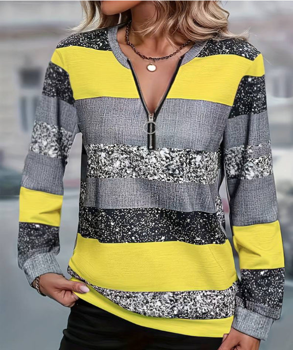 Women's 3D Print Long Sleeve Top – Loose Fit, 10 Colours, Sizes S–5XL