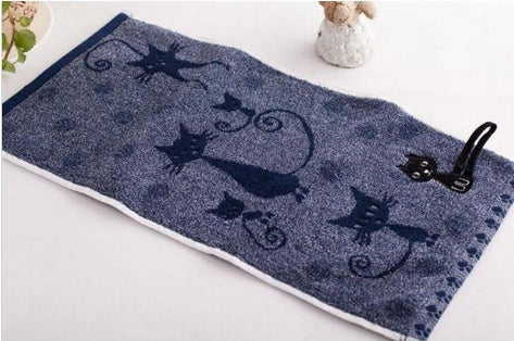 Cat Tail Hook Cotton Face Towel 25x50cm