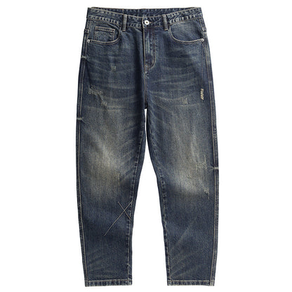 Men's Loose-Fit High-Waist Denim Jeans – Classic Blue, Waist Sizes 28–36