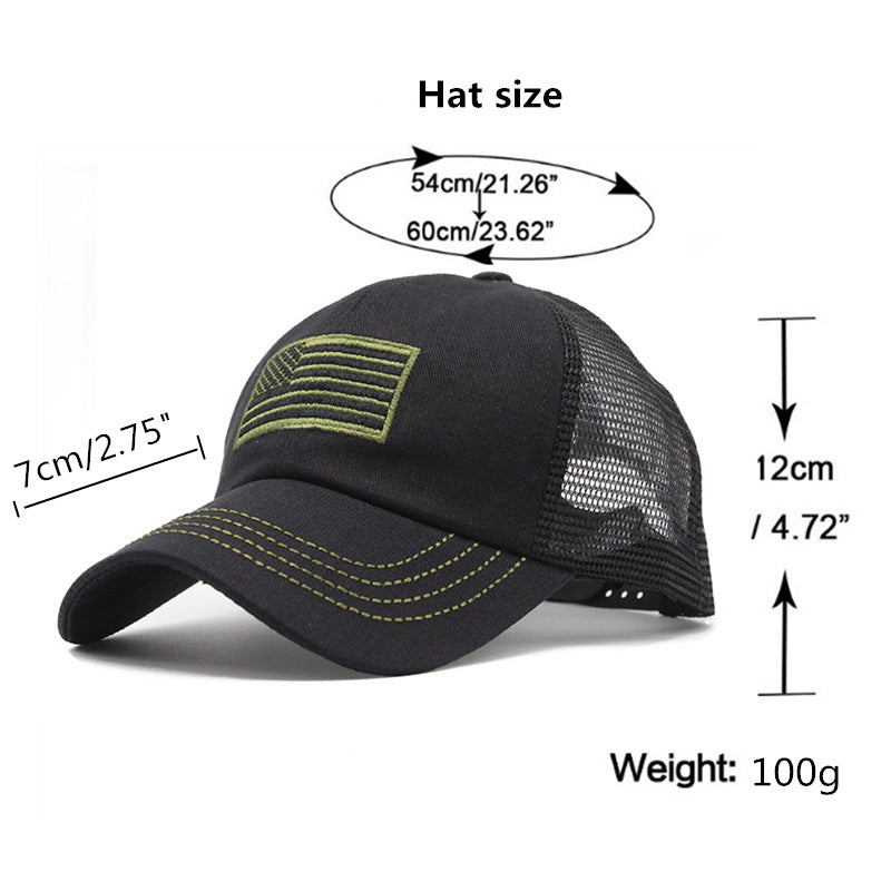 Men's Embroidered Cotton Baseball Cap - Adjustable Dome Cap