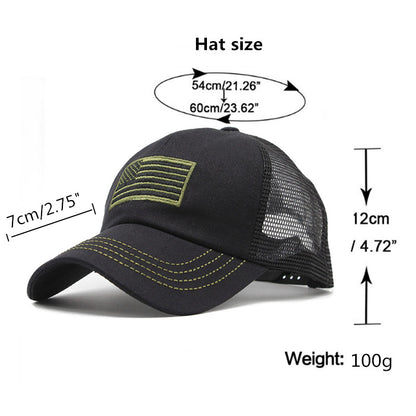 Men's Embroidered Cotton Baseball Cap - Adjustable Dome Cap