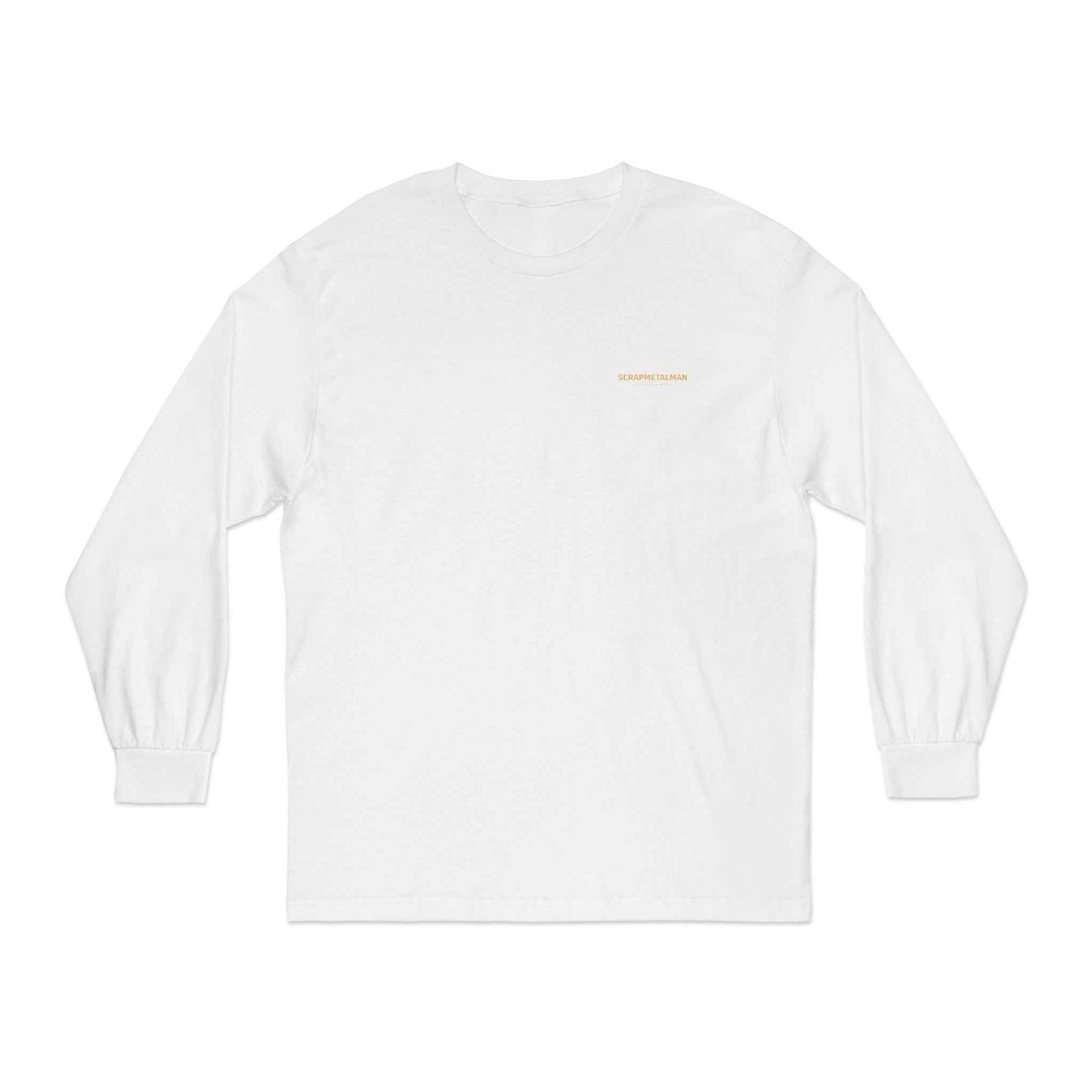 'Good Vibes Only' Long Sleeve Tee – Minimalist White & Gold Unisex Top
