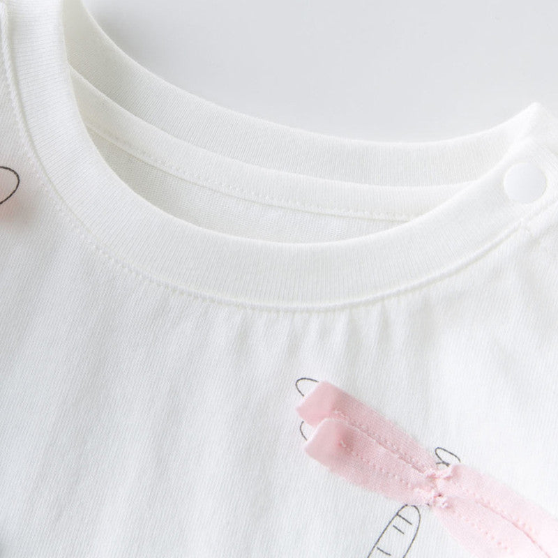 Baby & Kids White Cotton Casual T-Shirt – 100% Cotton