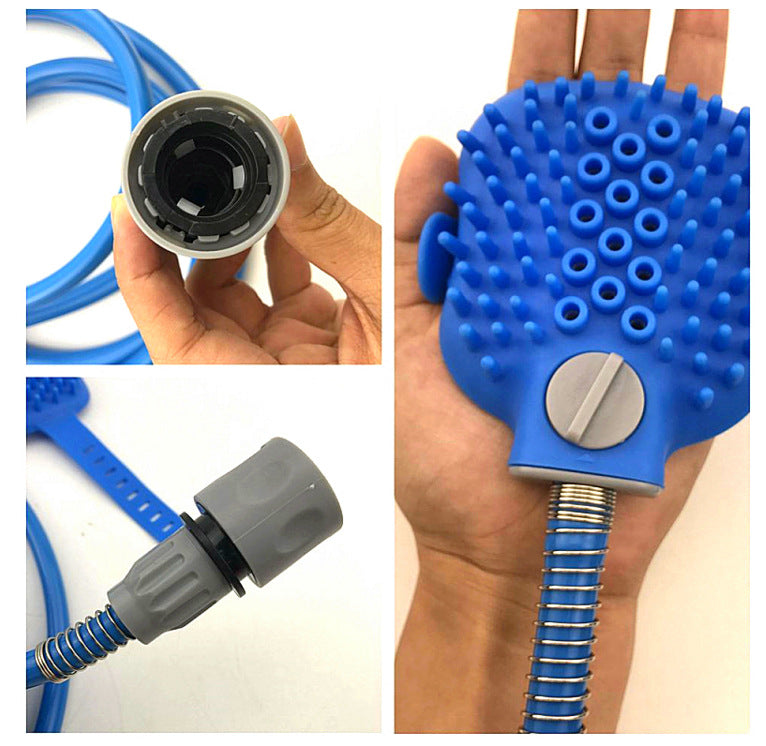 Dog Bath Glove with Spray Nozzle & Hose | Pet Washing Tool