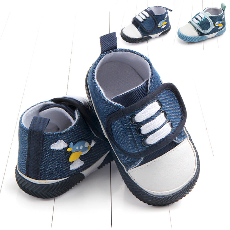 Baby Cartoon Canvas Walking Shoes | Anti-Slip First Walkers 11-13cm