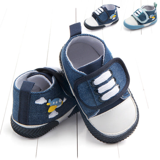 Baby Cartoon Canvas Walking Shoes | Anti-Slip First Walkers 11-13cm