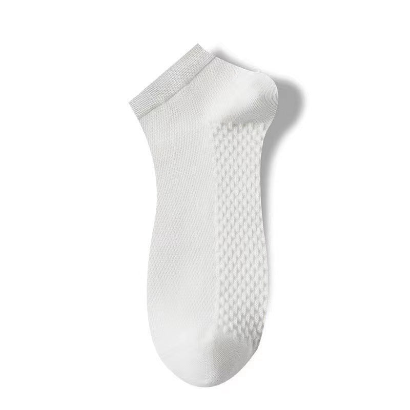 Unisex 100% Cotton Low-Cut Ankle Socks – Breathable Mesh Sole 7 Colours