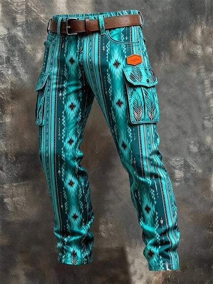 Men's Retro Print Straight-Leg Trousers | 12 Designs | S-5XL