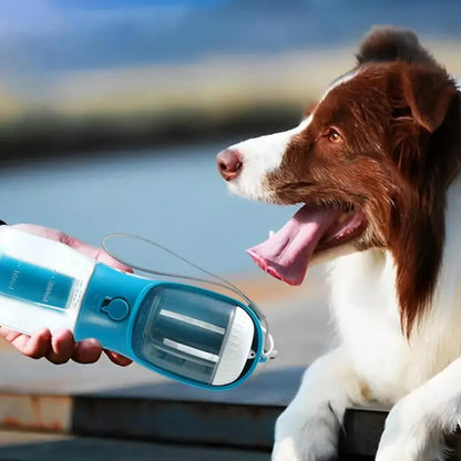 3-in-1 Portable Pet Travel Bottle | Water, Food & Waste Bag Dispenser