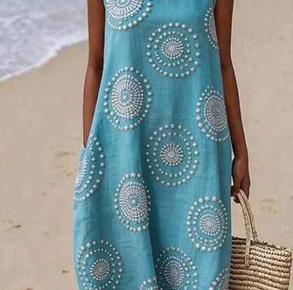 Women's Floral Print Long Sleeve Round Neck Dress