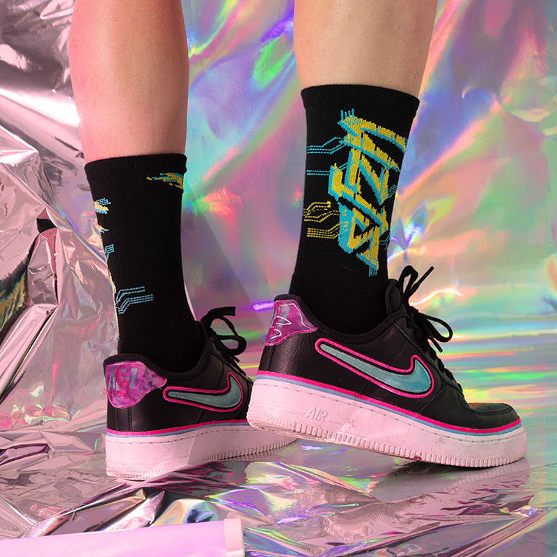 Men's High-Top Graphic Sports Socks – Streetwear Prints