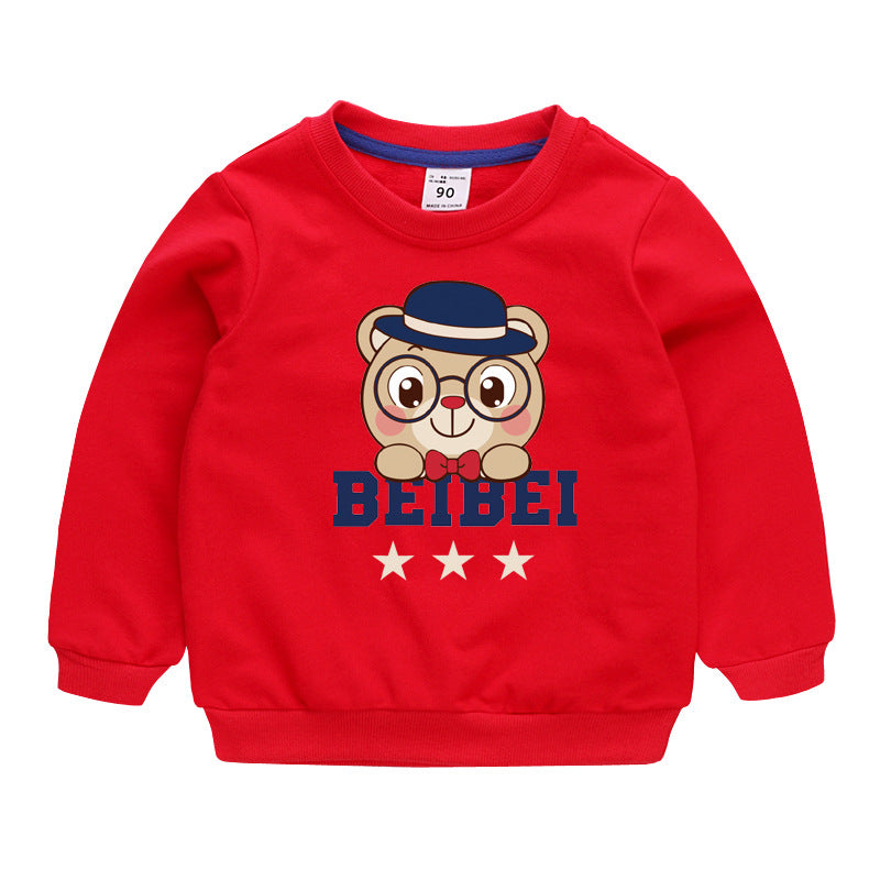 Children's Cartoon Cotton Pullover Sweatshirt | Boys Long Sleeve Top