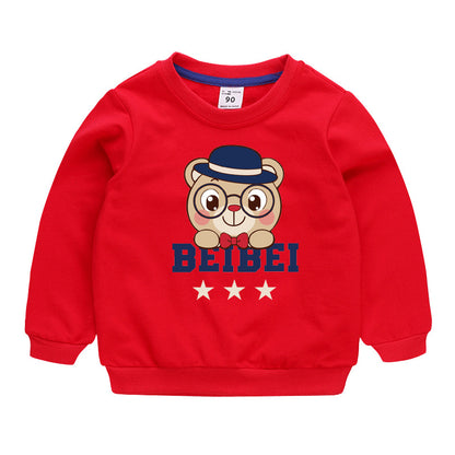 Children's Cartoon Cotton Pullover Sweatshirt | Boys Long Sleeve Top