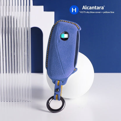 Suede Car Key Case with Keyring | BMW X5 X3 Key Cover