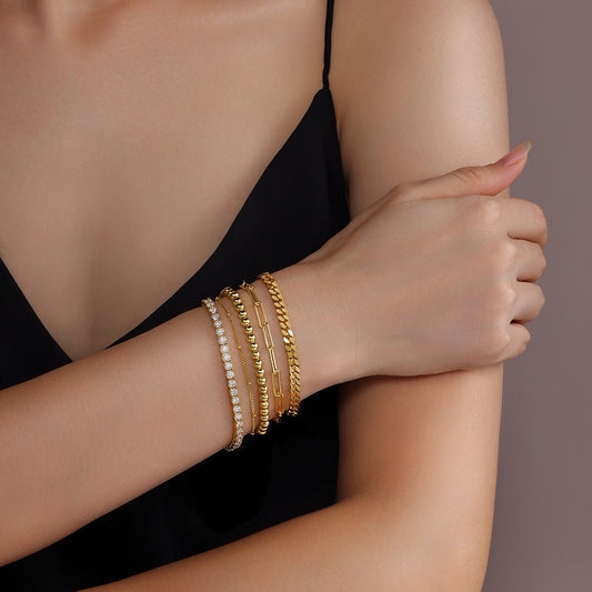 Moissanite Platinum-Plated Silver Bracelet | GRA Certified