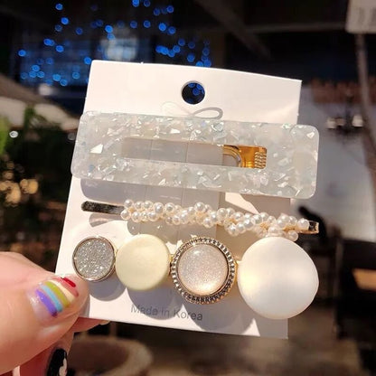 Geometric Resin Hair Clip – Polished Barrette | 15 Styles