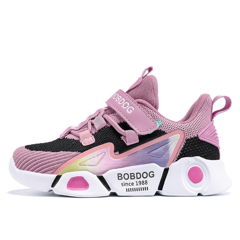 Children's Double Mesh Velcro Trainers | Unisex Lightweight Kids Shoes EU 27-37