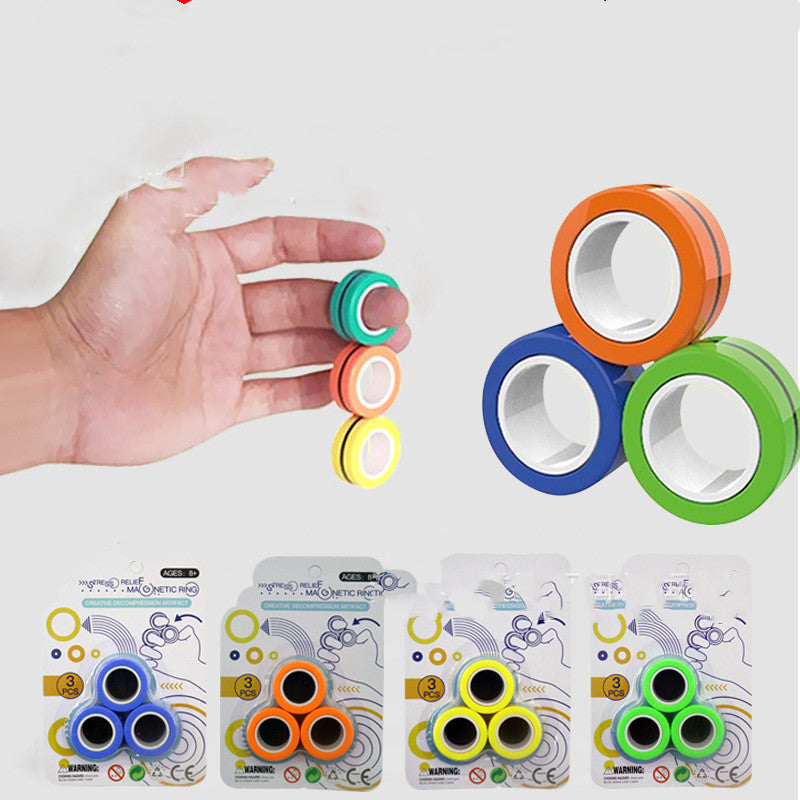 Magnetic Finger Rings Decompression Toy | Wearable Fidget Rings