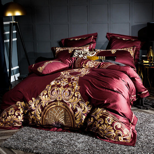Embroidered Cotton Quilt Cover Set | Double, King & Super King