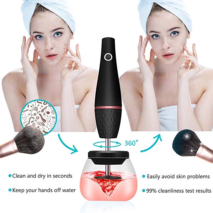Electric Makeup Brush Cleaner – USB Rechargeable Fast Spin Cleaning