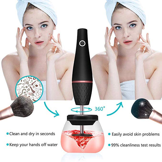 Electric Makeup Brush Cleaner – USB Rechargeable Fast Spin Cleaning