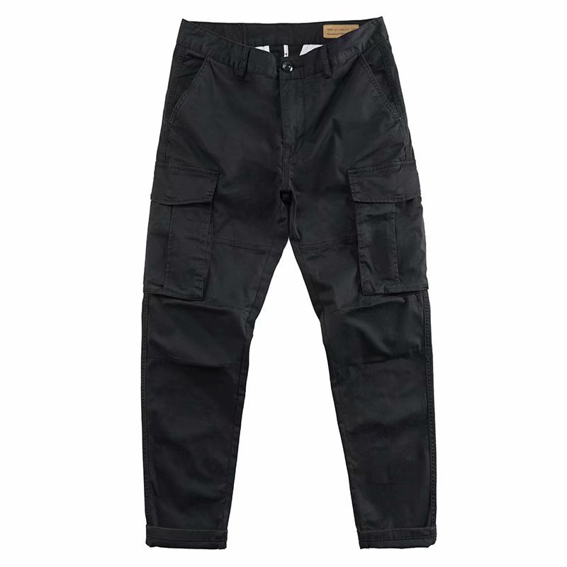 Men's Multi-Pocket Cropped Cotton Work Trousers