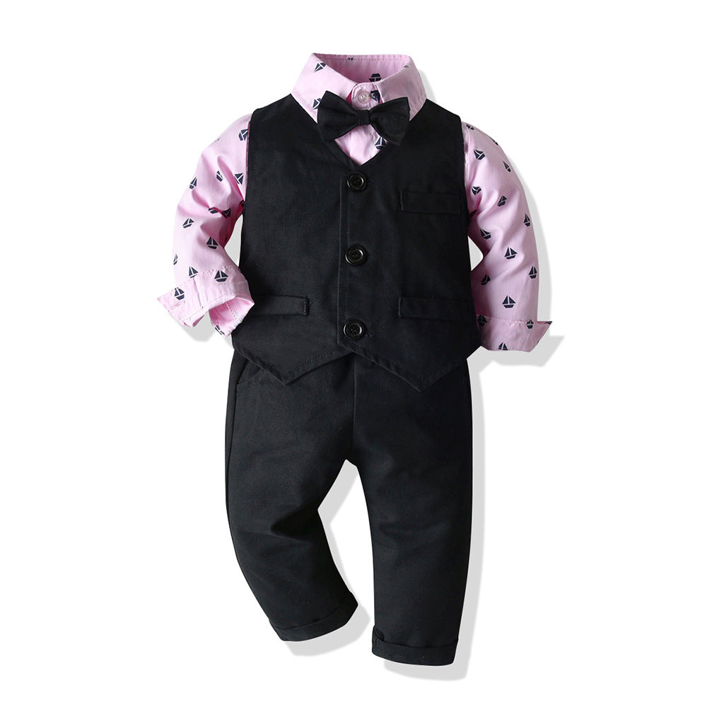 Children's Gentleman 3-Piece Suit | Bowtie Shirt, Waistcoat & Trousers | Heights 70-120cm