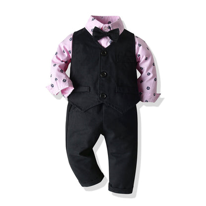 Children's Gentleman 3-Piece Suit | Bowtie Shirt, Waistcoat & Trousers | Heights 70-120cm