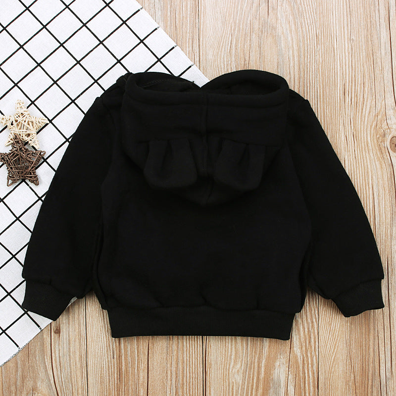 Children's Bear Ear Fleece Hooded Pullover | Toddler & Kids Long Sleeve Sweater