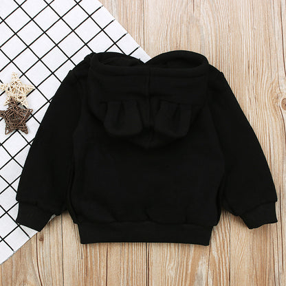 Children's Bear Ear Fleece Hooded Pullover | Toddler & Kids Long Sleeve Sweater