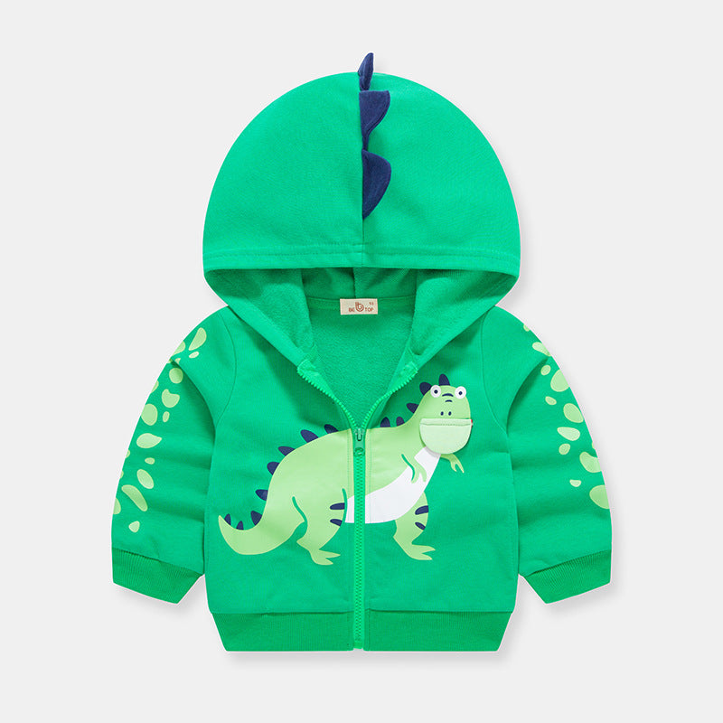 Children's Dinosaur Cotton Cardigan Jacket | Kids Casual Layer 90-140cm