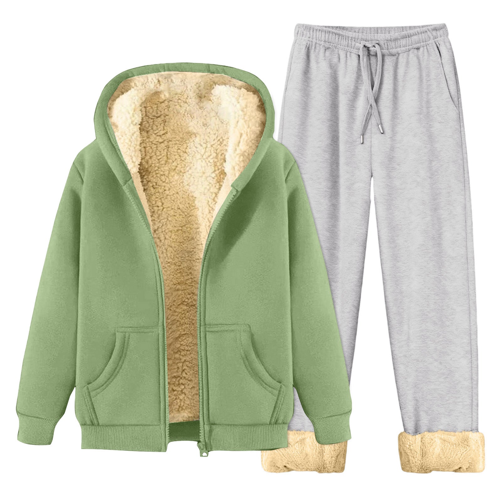Men's Fleece-Lined Hoodie Tracksuit Set – Autumn Winter | M–5XL
