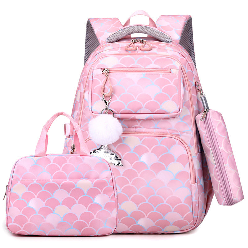 Girls' Mermaid Princess 3-Piece School Set – Backpack, Pencil Case & Handbag